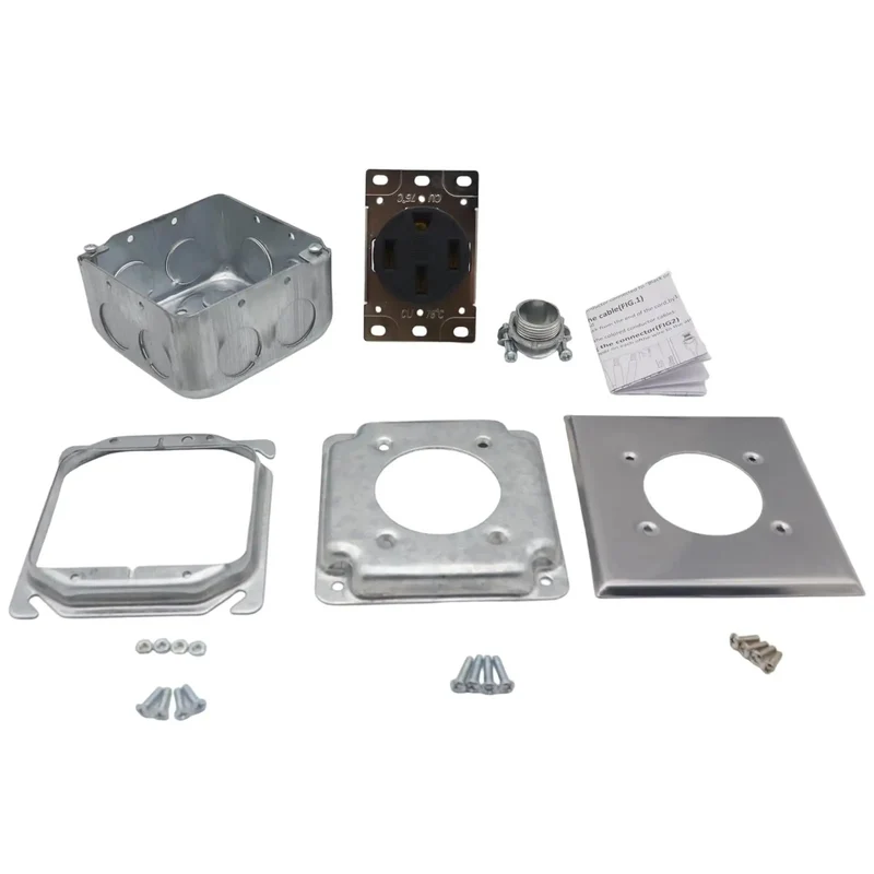 Built Like A Tank 50 Amp Power Outlet Receptacle Nema 14 50R Four Prong Socket Drop In Ready Heavy Duty Galvanized Steel Housing For Rv Welder And Shop Projects