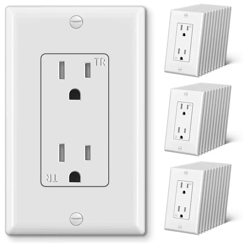 30 Pack Gloss White Decorator Electrical Outlets 15 Amp Tamper Resistant Receptacles For Weekend Crew Favorites Pro Grade Wall Plugs Featuring Quick Mount Ease And Reliable Safety Snap Fits And Zero Hassle Install