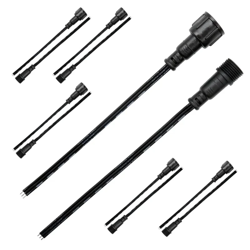 Six Pair Three Pin Xconnect Pigtail Connectors For Low Voltage Lighting System Copper Wire Male Female Slick Plug And Play Flexible Cable Splices Heavy Duty Wiring Harness Smooth Rig Up Project Kit