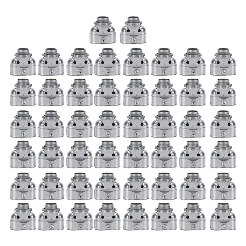 Heavy Duty 50 Pack 3 8 Inch Duplex Wire Connector 90 Degree Sweep Elbow Compatible With Ac Mc Nm Electrical Cables Rock Solid Zinc Alloy Raceway Fittings For Quick Job Site Pulls And Easy Installs