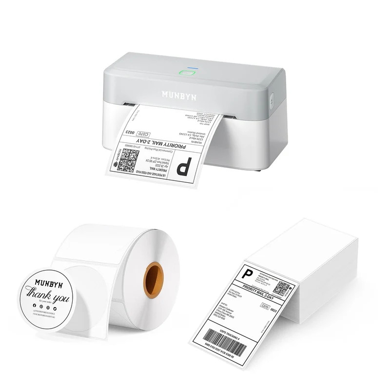 MUNBYN RW403B Bluetooth Thermal Label Printer Kit for Shipping and Product Labeling