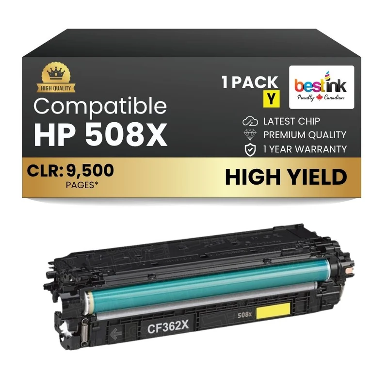 Compatible HP 508X CF362X Yellow Toner Cartridge High Yield