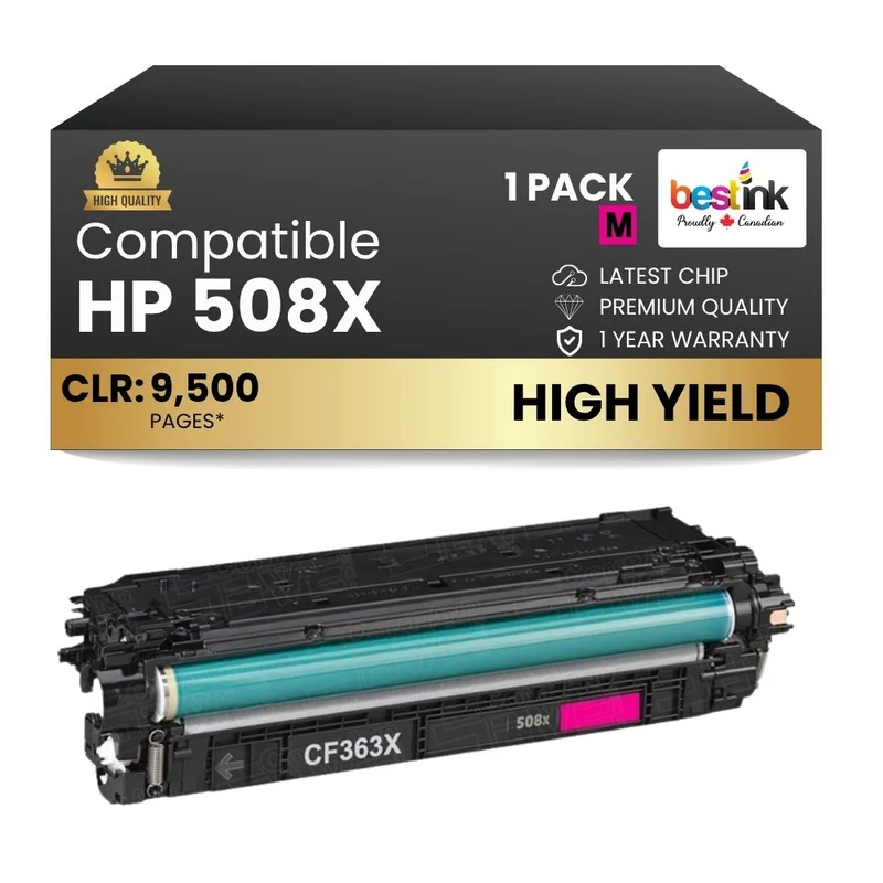 Compatible HP 508X CF363X Magenta Toner Cartridge High Yield