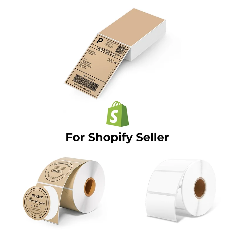 MUNBYN Shopify Produktdisplay und Branding Etiketten Set