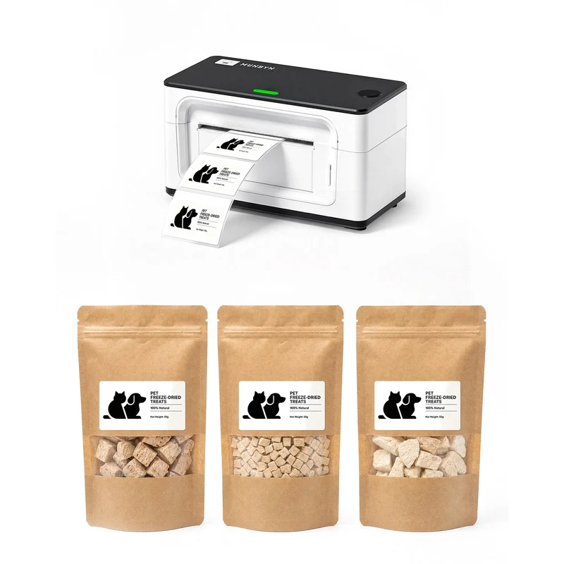 MUNBYN RealWriter 941B Bluetooth Drucker & Rechteck Etiketten Haustier Verpackung Starter Set