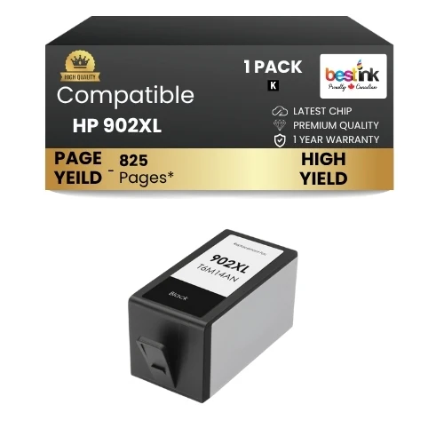 HP 902XL Compatible Ink Cartridge Black ( 1 Pack ) High Yield