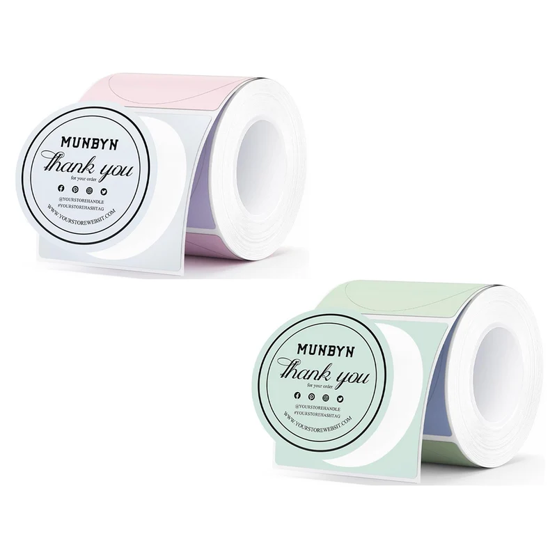 MUNBYN 2" Morandi Rundetiketten Mischpackung für Produkt und Verpackung