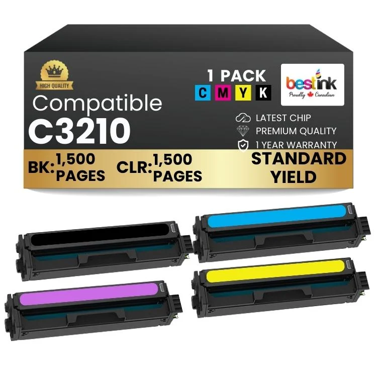 Compatible Lexmark C3210K0 - C3210C0 - C3210M0 - C3210Y0 Toner Cartridge Combo Pack (BK/C/M/Y)