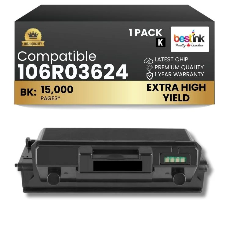 Compatible Xerox 106R03624 Black Toner Cartridge 1 Pack