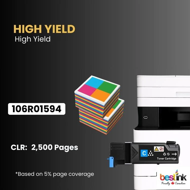 Compatible Xerox 106R01594 Cyan Toner Cartridge High Yield 1 Pack