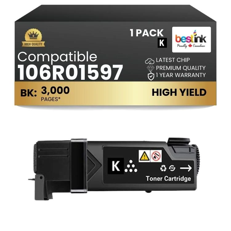 Compatible Xerox 106R01597 Black Toner Cartridge High Yield 1 Pack
