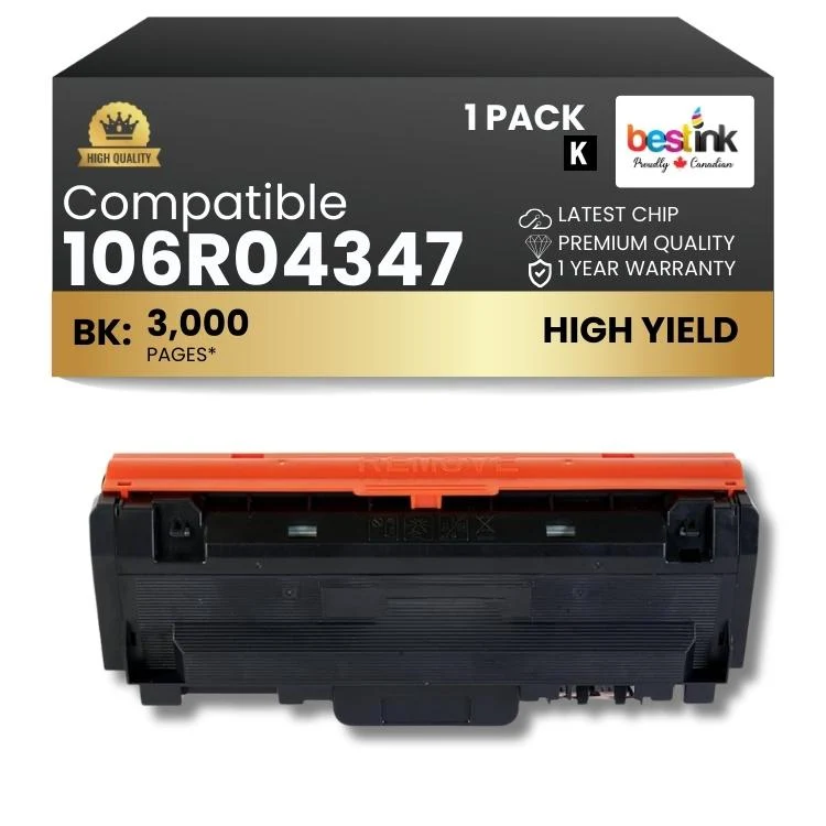 Compatible Xerox 106R04347 Black Toner Cartridge High Yield 1 Pack