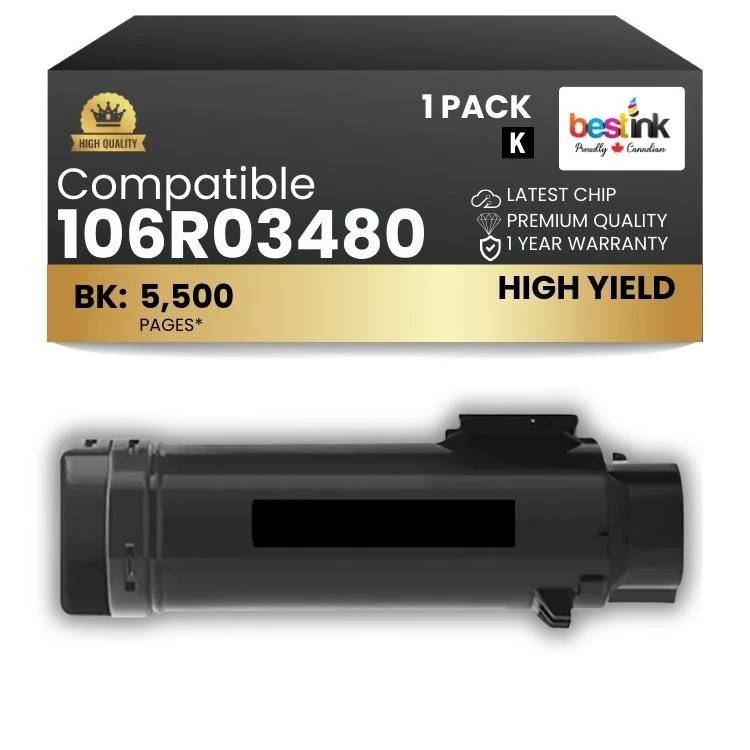Compatible Xerox 106R03480 Toner Cartridge Black 1 Pack