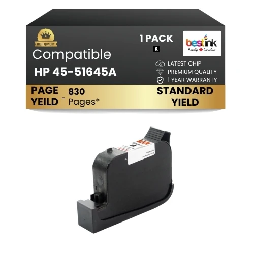 HP 45-51645A Compatible Ink Cartirdge Black ( 1 Pack ) Standard Yield