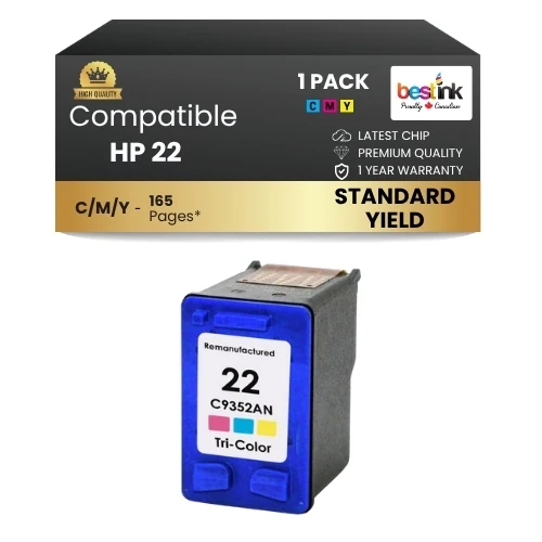 HP 22 Compatible Ink Cartridge Color ( Pack ) Standard Yield