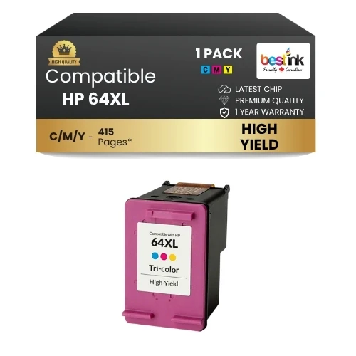 HP 64XL Compatible Ink Cartirdge Tri-Color ( 1 Pack ) High Yield
