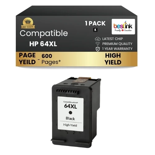 HP 64XL Compatible Ink Cartirdge Black ( 1 Pack ) High Yield