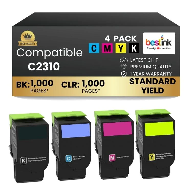 Compatible Lexmark C2310 Toner Cartridge Combo 4 Pack