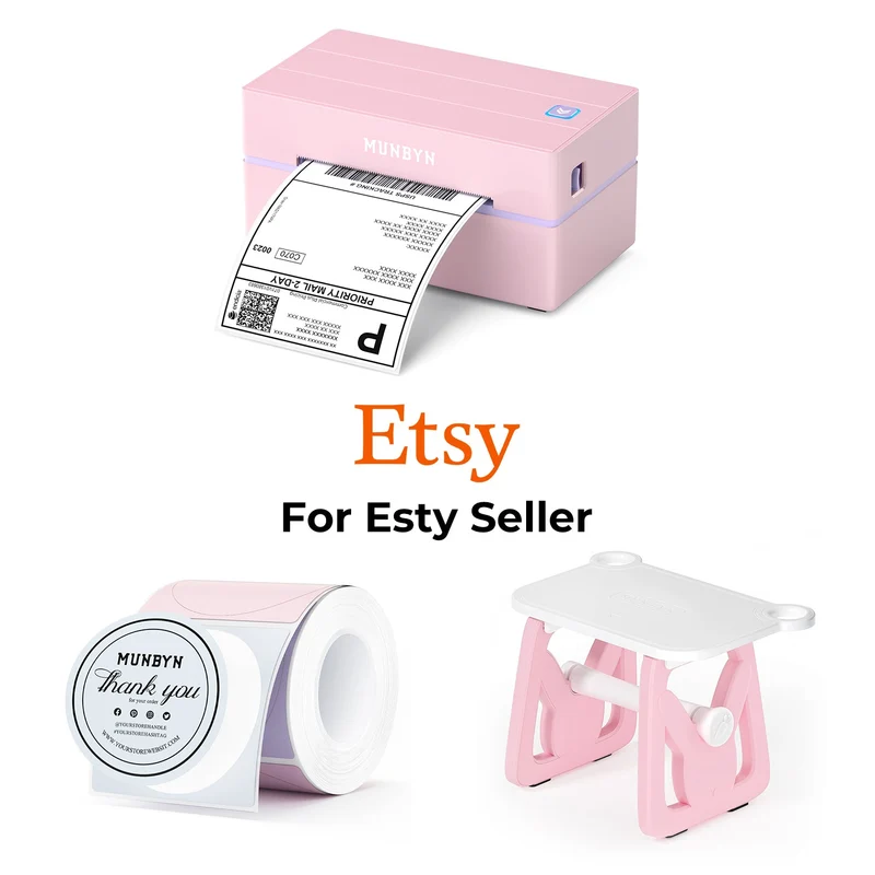 MUNBYN RealWriter 130B Kabellos Drucker & Morandi Etiketten Etsy Verpackung & Branding Klassisch Set