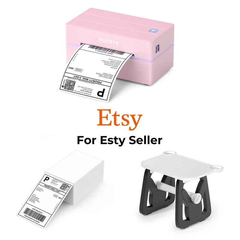 MUNBYN RealWriter 130B Drucker & 4x6 Etiketten Etsy Versand Klassisch Set