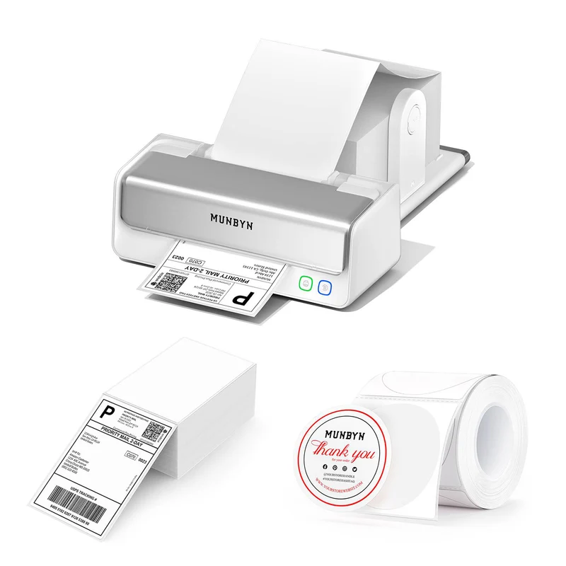 MUNBYN RW405B zweifarbiger Thermodrucker Kit für Verpackung und Branding