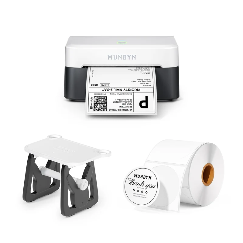 MUNBYN RW403B Panda Bluetooth Thermodrucker Kit für Versand- und Produktetiketten