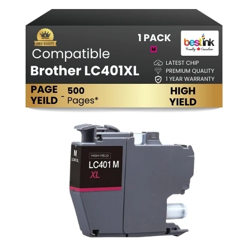 Brother LC401XL Compatible Ink Cartridge Magenta (1 Pack ) High Yield