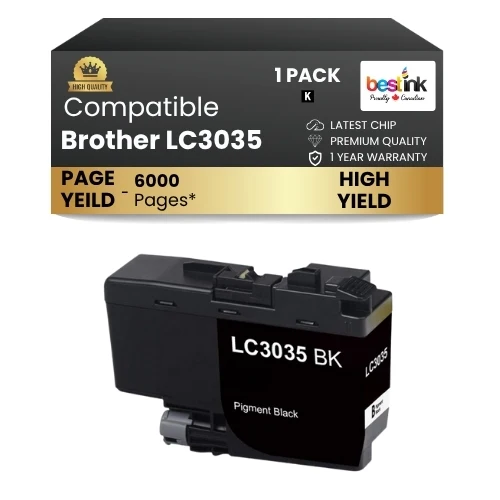 Brother LC3035 Compatible Ink Cartridge ( 1 Pack ) Black Ultra High Yield