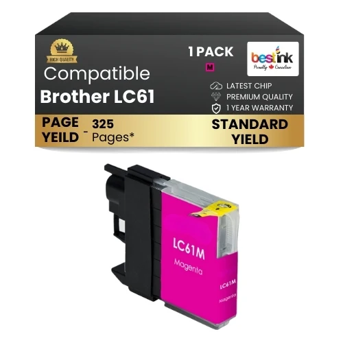 Brother LC61 Compatible Ink Cartridge Magenta ( 1 Pack ) Standard Yield