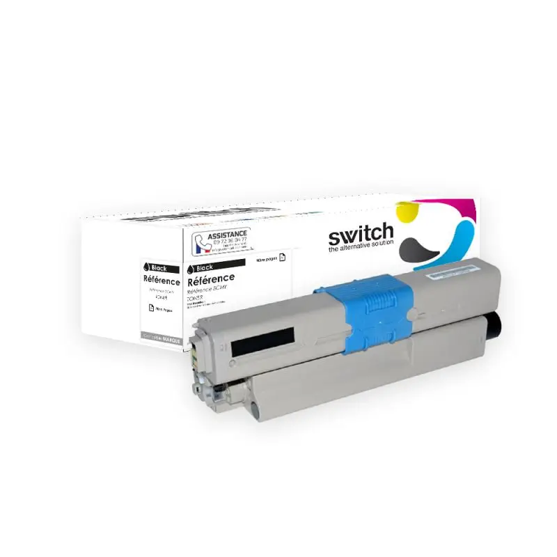 OKI C310 Toner Noir compatible équivalent à 44469803 · Switch