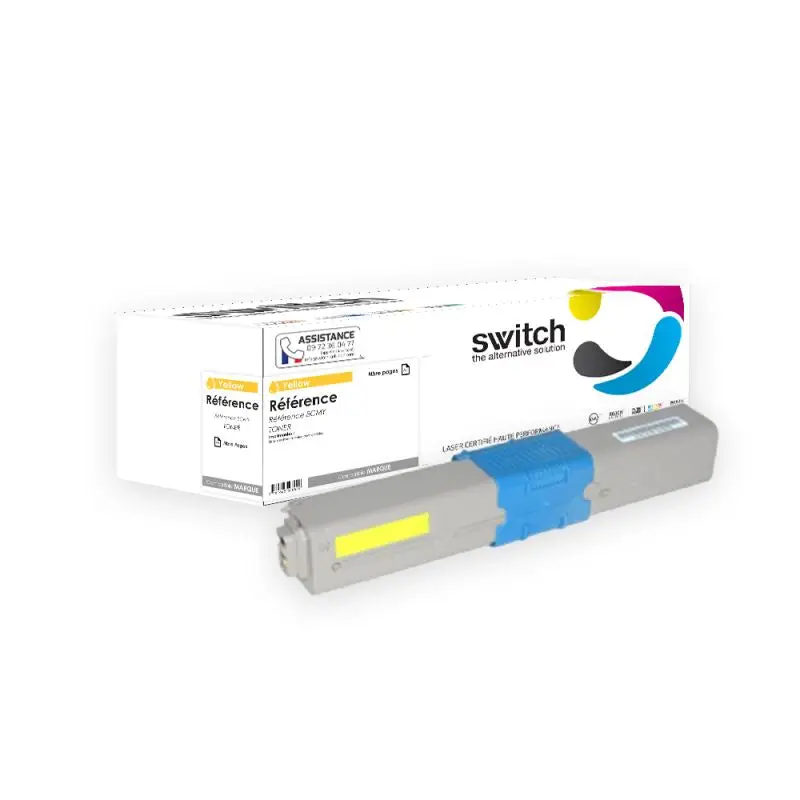 OKI C301 Toner Jaune compatible équivalent à 44973533 · Switch