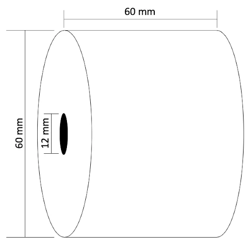 Lot de 50 bobines papier thermique SBPA pour balances 60x60x12