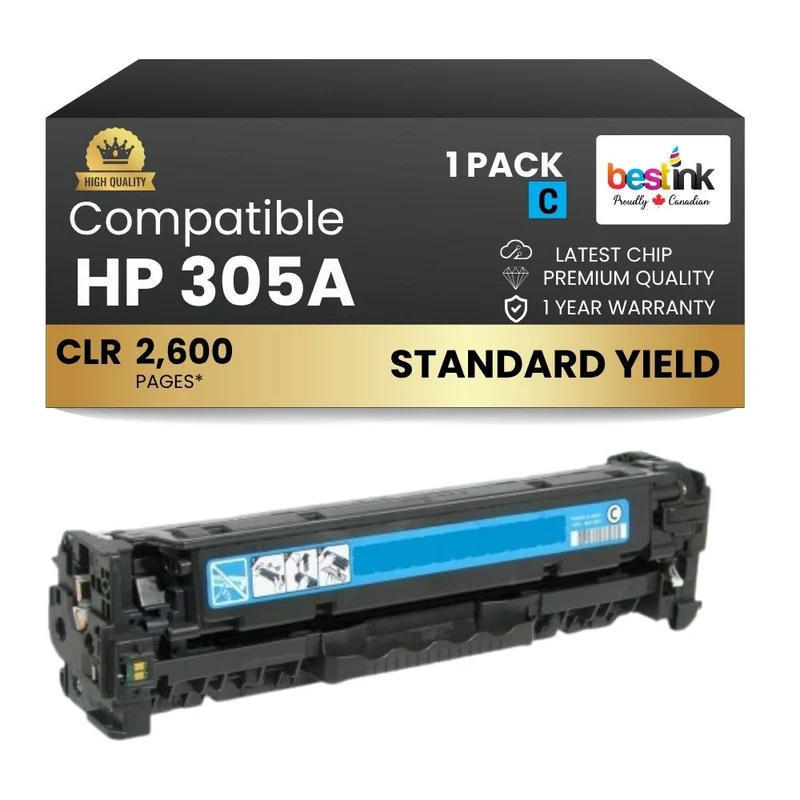 Compatible HP 305A CE411A Cyan Toner Cartridge Standard Yield