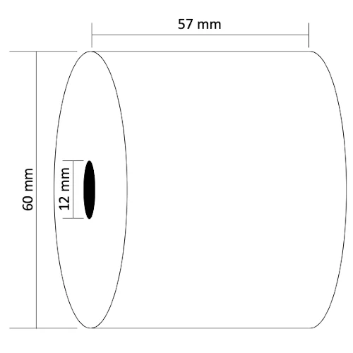 Lot de 50 bobines papier thermique SBPA pour caisse 57x60x12