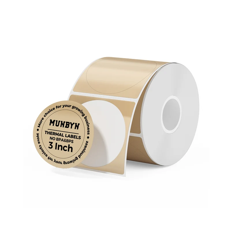 MUNBYN 3" runde Thermoetiketten für Produkt- und Logoaufkleber