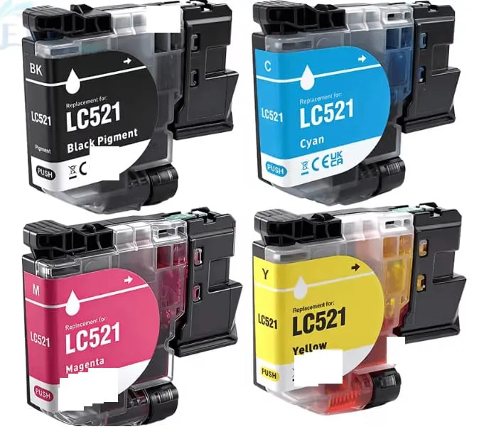 Pack 4 Cartouches Brother LC521: DCP-J1260W, J1360DW