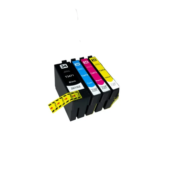 Pack 4 Cartouches Epson 34XL BCMY: WorkForce Pro WF-3720, WF-3725DWF