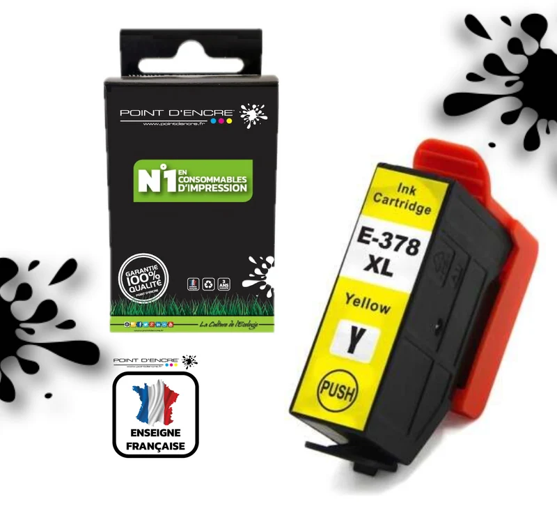 378XL - écureuil - JAUNE - Grande capacité de Marque Francaise POINT D'ENCRE Pour imprimante compatible EPSON (eep)