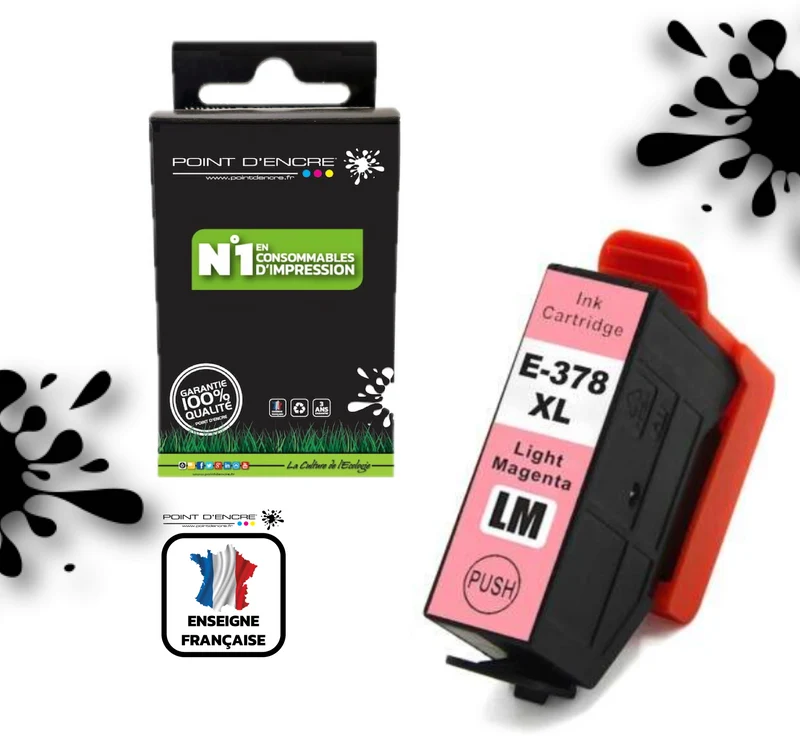 378XL - écureuil - MAGENTA PHOTO - Grande capacité de Marque Francaise POINT D'ENCRE Pour imprimante compatible EPSON (eep)
