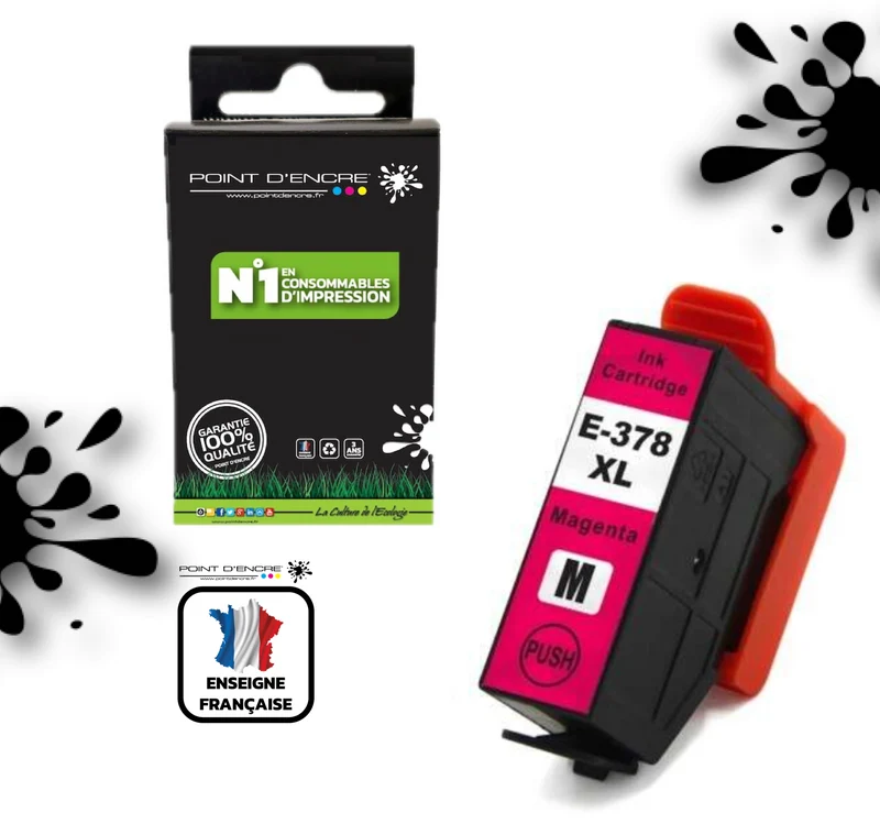 378XL - écureuil - MAGENTA - Grande capacité de Marque Francaise POINT D'ENCRE Pour imprimante compatible EPSON (eep)
