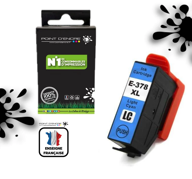 378XL - écureuil - CYAN PHOTO - pointdencre-pe - Grande capacité de Marque Francaise POINT D'ENCRE Pour imprimante compatible EPSON (eep)