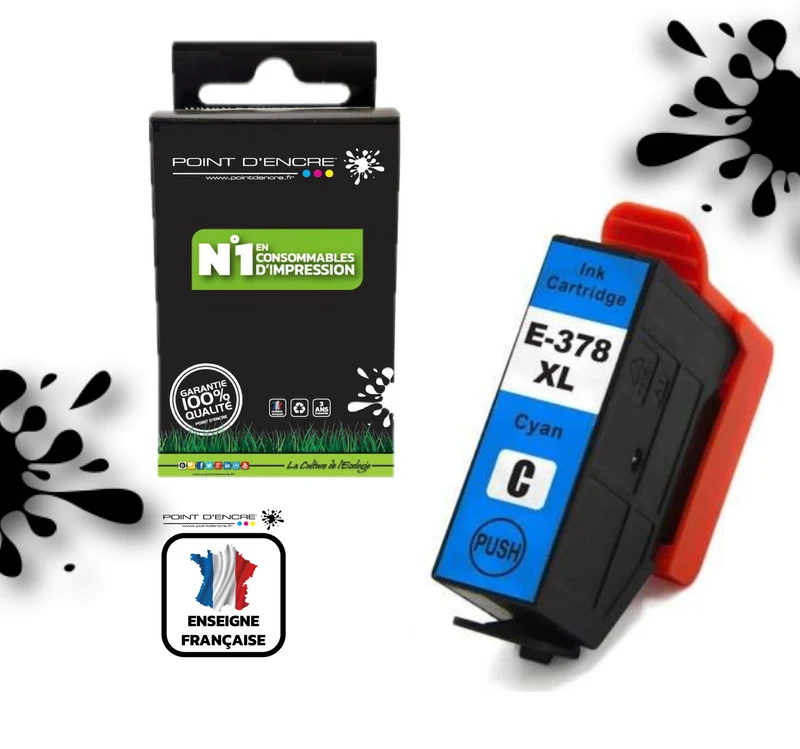 378XL - écureuil - CYAN - pointdencre-pe - Grande capacité de Marque Francaise POINT D'ENCRE Pour imprimante compatible EPSON (eep)