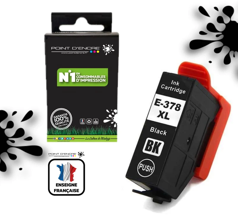 378XL - écureuil - NOIR - Grande capacité de Marque Francaise POINT D'ENCRE Pour imprimante compatible EPSON (eep)