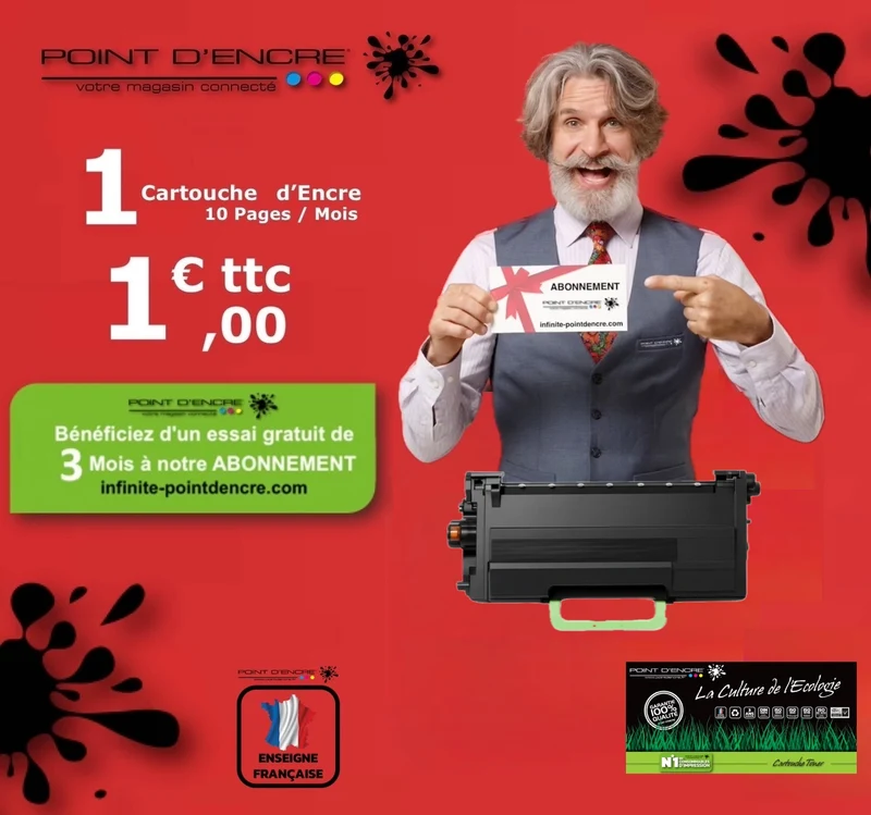 TN3610XXL Cartouche d'encre Toner - ABONNEMENT - Noir - Grande capacité Marque Francaise POINT D'ENCRE pour Imprimantes compatibles Brother (clp)