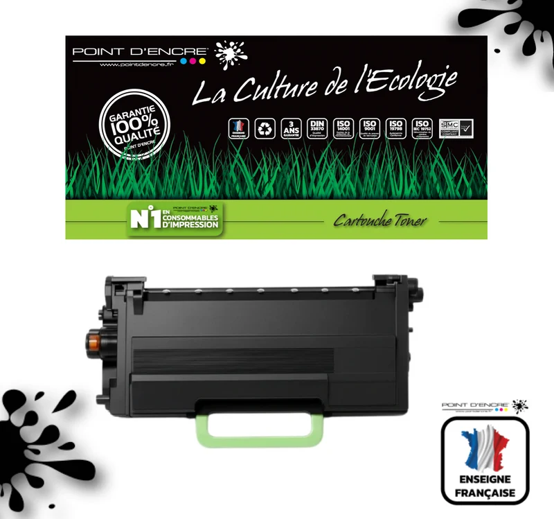 TN3610XXL Cartouche d'encre Toner - Noir - Grande capacité Marque Francaise POINT D'ENCRE pour Imprimantes compatibles Brother (clp)