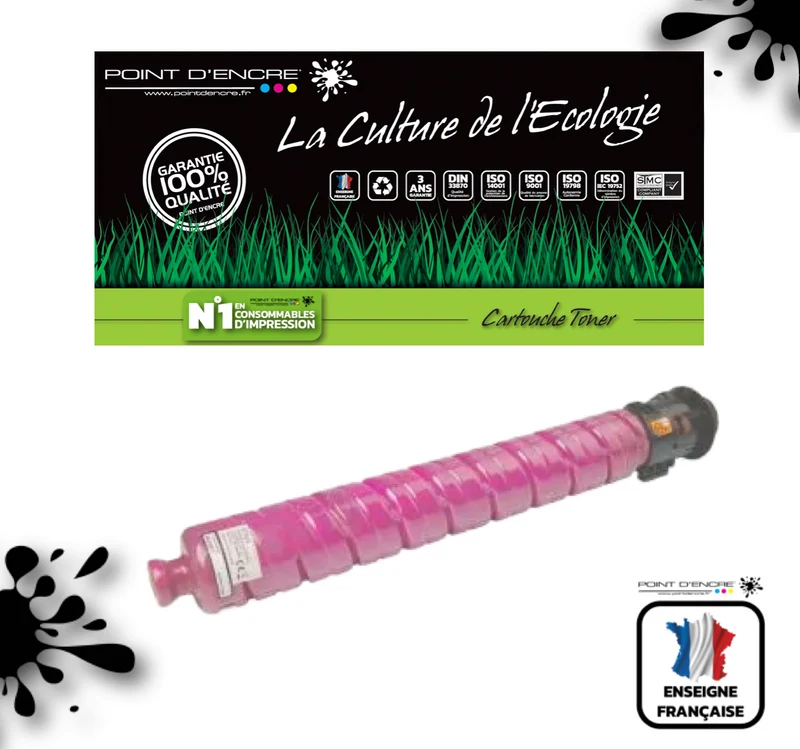 841927 - MAGENTA - Grande capacité de Marque Française POINT D'ENCRE Pour imprimante compatible Ricoh (clric)