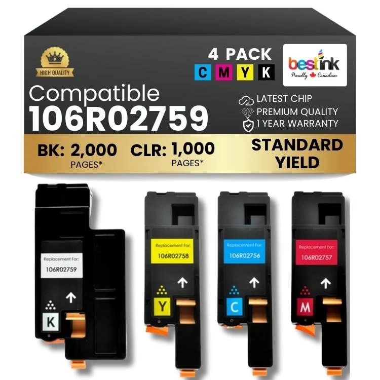 Compatible Xerox 106R02759/106R02758/106R02757/106R02756 BKCMY 4 Pack
