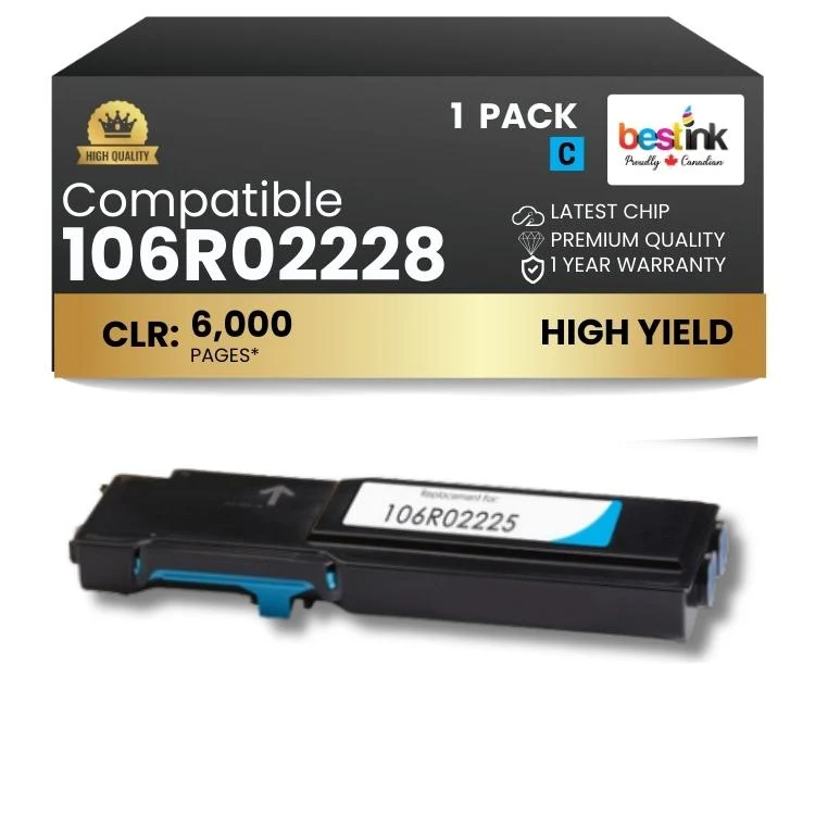 Compatible Xerox 106R02225 Cyan Toner Cartridge 1 Pack