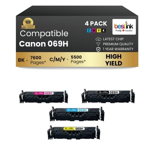CANON 069H Compatible Toner Cartridge BK/C/M/Y ( 4 Pack ) High Yield