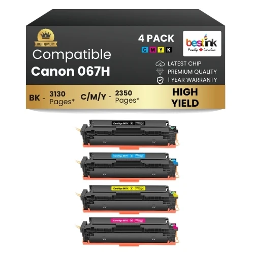 CANON 067H Comaptible Toner Cartridge BK/C/M/Y ( 4 Pack ) High Yield